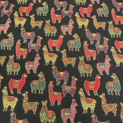 Designer Heavyweight Woven black lama Tapestry Fabric