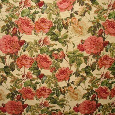 Designer Heavyweight Woven rose Tapestry Fabric