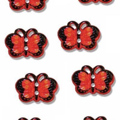 butterfly-buttons-plastic-red-colour