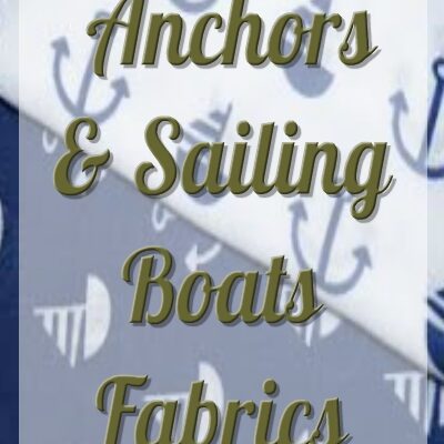 Polycotton Fabric Anchors And Sailing Boats