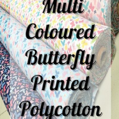 Multi Coloured Butterfly PolyCotton Fabric