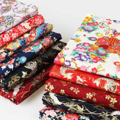 Japanese Gilded Fabric Mystery Bundle Box kimono