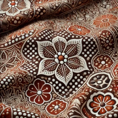 Indonesian Batik "Flower and Dots"