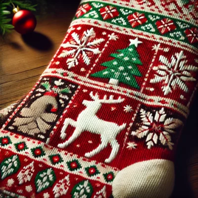 Christmas Stockings Print Polycotton